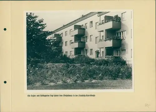 Foto Berlin Tempelhof, Wohnblock, Friedrich Karl Straße, Rosen u Heidegarten, Spar- und Bauverein