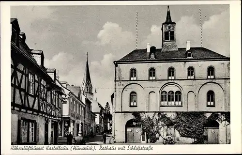 Ak Kastellaun Hunsrück Rheinland Pfalz, Rathaus, Schlossstraße