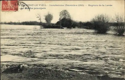 Ak Saint Florent le Vieil Maine et Loire, Inondations, Decembre 1910, Rupture de la Levee