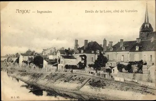 Ak Ingrandes Maine-et-Loire, Bords de la Loire, cote de Varades