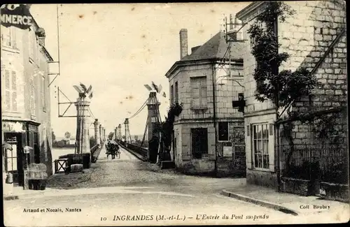 Ak Ingrandes Maine-et-Loire, L'Entree du Pont suspendu