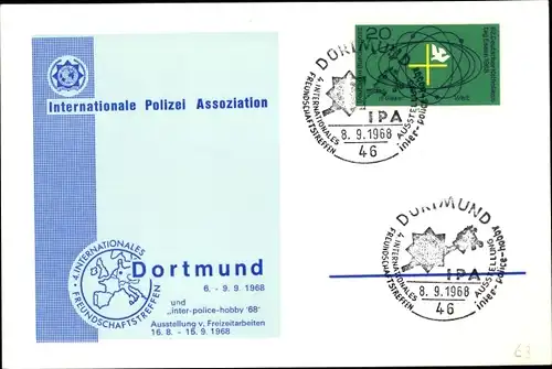 Künstler Ak Dortmund im Ruhrgebiet, Internationale Polizei Assoziation 1968, inter police hobby