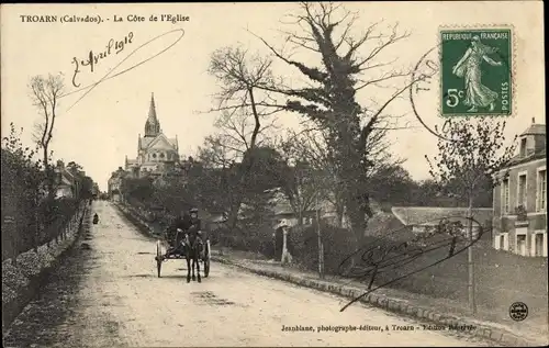 Ak Troarn Calvados, La Cote de l'Eglise