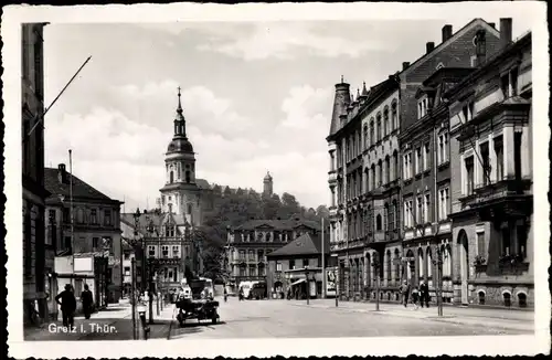 Ak Greiz im Vogtland, Straßenpartie