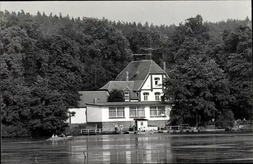 Foto Ak Hainspitz in Thüringen, Wasserpartie, Haus