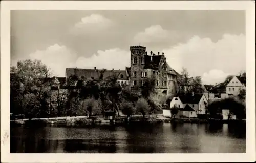 Ak Ronneburg in Thüringen, Schloss, Wasserpartie