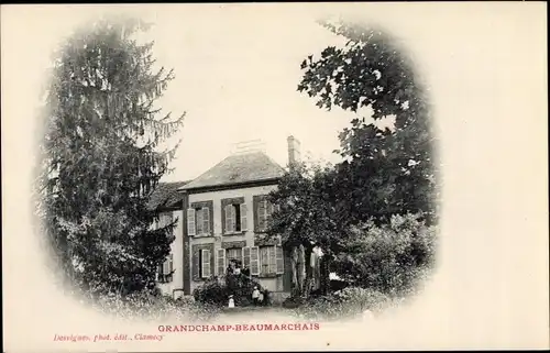 Ak Grandchamp Nièvre, Beaumarchais