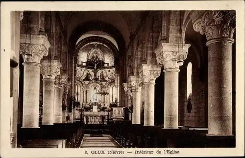 Ak Glux Nièvre, Interieur de l'Eglise