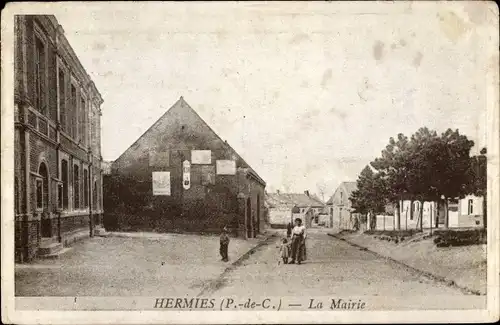 Ak Hermies Pas de Calais, La Mairie