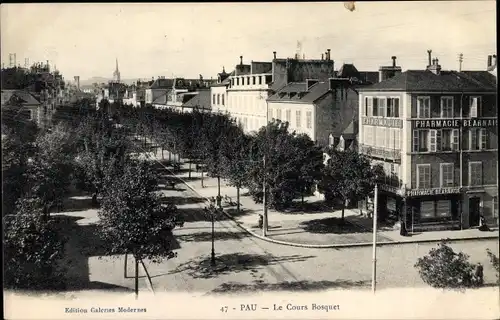 Ak Pau Pyrénées-Atlantiques, Les Cours Bosquet