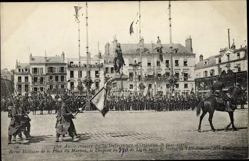 Ak Orleans Olivet Loiret, Anniversaire de la Delivrance, Revue Militaire de la Place du Martroi