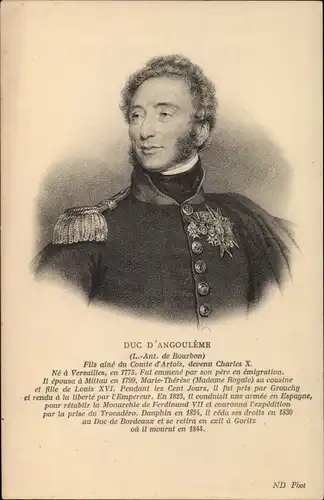 Ak Duc d'Angouleme, König von Navarra und Frankreich