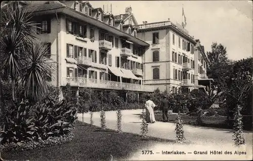 Ak Interlaken Kanton Bern Schweiz, Grand Hotel des Alpes