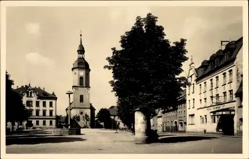 Ak Triptis in Thüringen, Markt, Hotel Mohren, Kirche