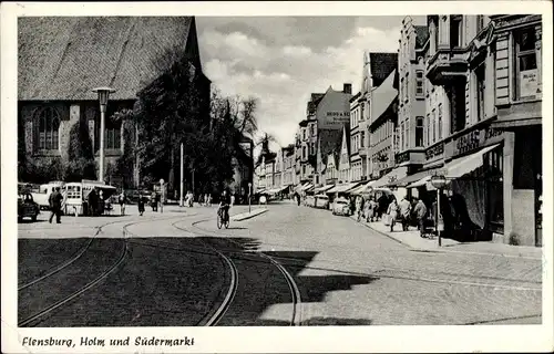 Ak Flensburg in Schleswig Holstein, Holm, Südermarkt