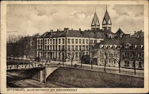 Ak Offenburg am Schwarzwald, Wilhelmstraße, Mädchenschule