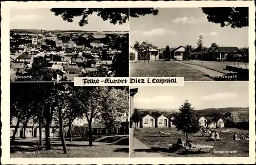 Ak Diez an der Lahn, Familienpark, Herrenpark, Damenpark, Panorama