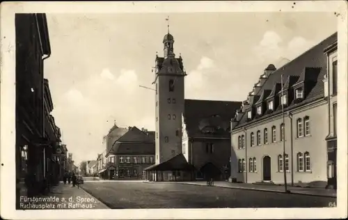 Ak Fürstenwalde an der Spree, Rathaus, Platz