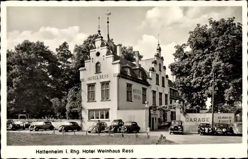 Ak Hattenheim Eltville am Rhein Hessen, Hotel Weinhaus Ress