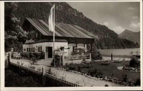Ak Walchensee Kochel am See, Kaffee Restaurant Bucherer