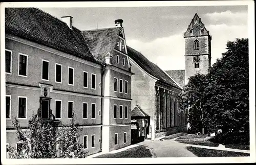 Ak Bad Buchau am Federsee in Oberschwaben, Schloss, Stiftskirche