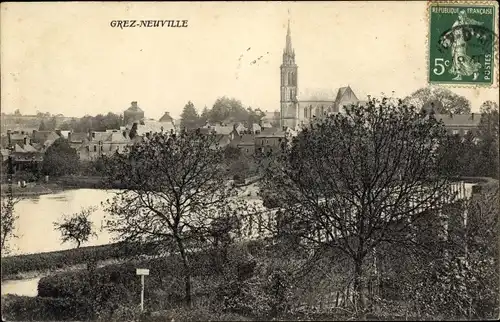 Ak Grez Neuville Maine et Loire, Panorama