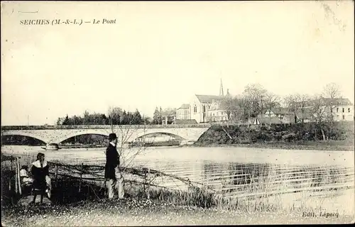 Ak Seiches Maine et Loire, Le Pont