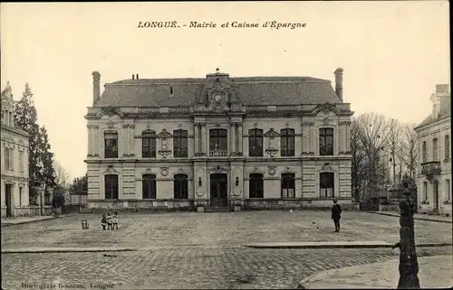 Ak Longué Maine et Loire, Mairie et Caisse d'Epargne