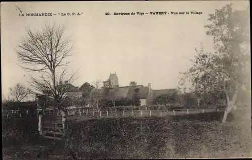 Ak Vaudry Calvados, Vue sur le Village