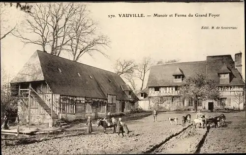 Ak Vauville Calvados, Manoir et Ferme du Grand Foyer