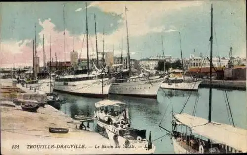 Ak Deauville Calvados, Les Bassin des Yachts
