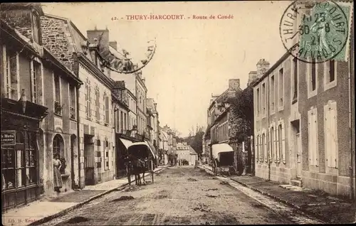 Ak Thury Harcourt Calvados, Route de Conde