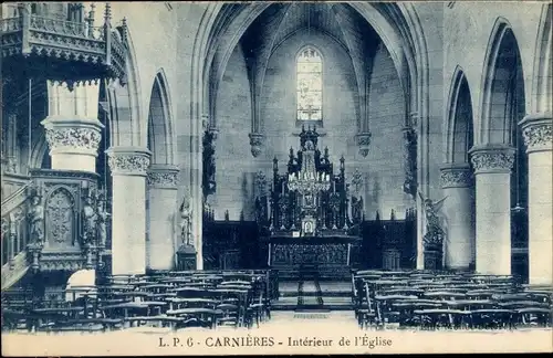 Ak Carnieres Nord, Interieur de l'Eglise