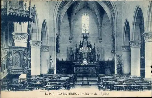 Ak Carnieres Nord, Interieur de l'Eglise