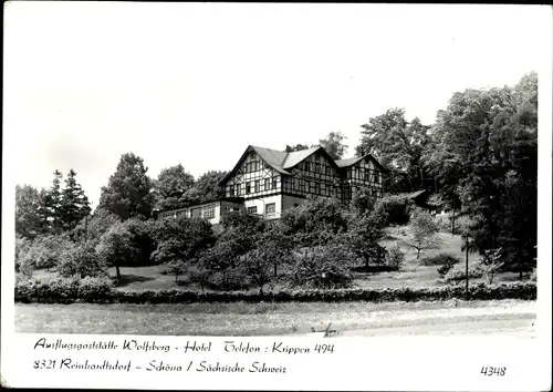 Ak Reinhardtsdorf Schöna Sächsische Schweiz, Ausflugsgaststätte Hotel Wolfsberg