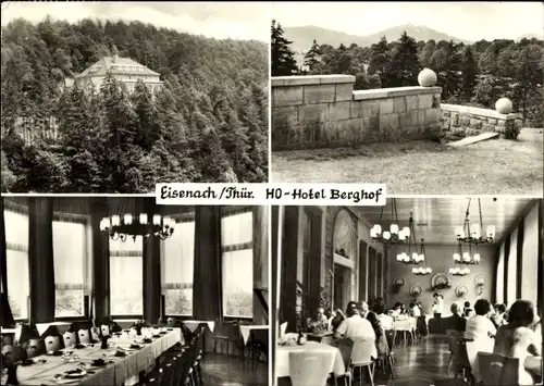 Ak Lutherstadt Eisenach in Thüringen, HO Hotel Berghof, Innen und Außen