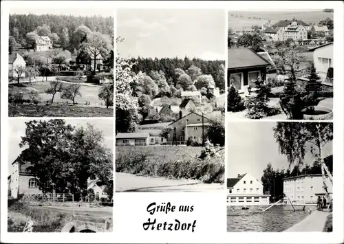 Ak Hetzdorf im Flöhatal, Schwimmbad, Panorama