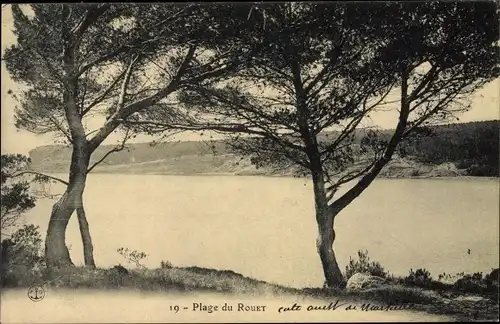 Ak Carry le Rouet Bouches du Rhône, Plage du Rouet