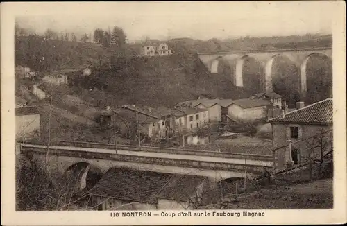 Ak Nontron Dordogne, Coup d'oeil sue le Faubourg Magnac