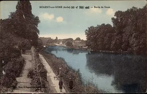 Ak Nogent sur Seine Aube, Bords de la Seine