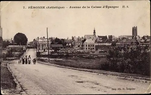 Ak Péronne Somme, Avenue de la Caisse d'Epargne