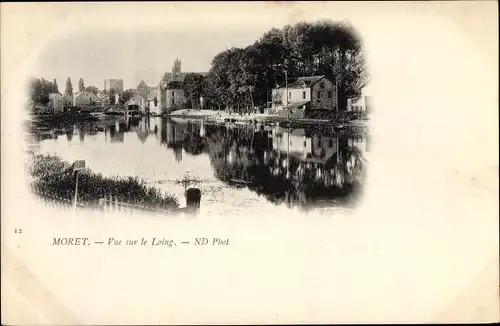 Ak Moret sur Loing Seine et Marne, Vue sur le Loing