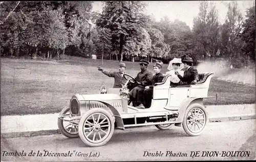 Ak Tombola de de Decennale Gros Lot, Double Phaeton de Dion Bouton