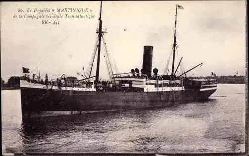 Ak CGT Dampfer Martinique, Compagnie Générale Transatlantique, French Line