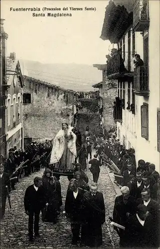 Ak Hondarribia Fuenterrabia Baskenland, Procesion del Viernes Santo, Santa Magdalena