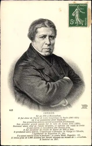 Künstler Ak Jean Auguste Dominique Ingres, Französischer Maler