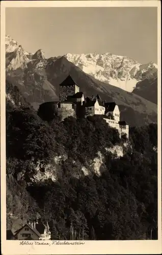 Ak Vaduz Liechtenstein, Schloss Vaduz, Gebirgspartie