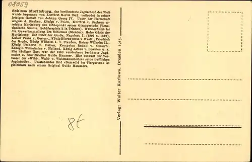 Ak Moritzburg in Sachsen, Königl Jagdschloss, Damwild im Tiergarten