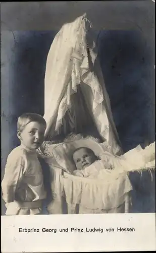 Ak Großherzogl Erbprinz Georg und Prinz Ludwig von Hessen Darmstadt