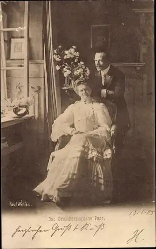 Ak Großherzog Ernst Ludwig von Hessen Darmstadt, Großherzogin Eleonore von Hessen Darmstadt